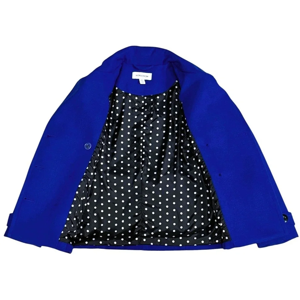 Nordstrom Girls Blue Peacoat Size 8/10 Medium Double Breasted Coat SAME DAY SHIP
